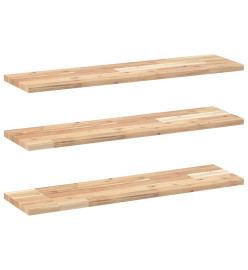 Étagères flottantes 3 pcs 80x20x2 cm acacia massif non traité