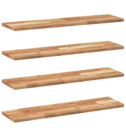 Étagères flottantes 4 pcs 100x20x2 cm acacia massif à l'huile