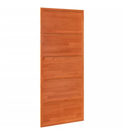 Porte de grange marron cire 90x208 cm bois massif de pin