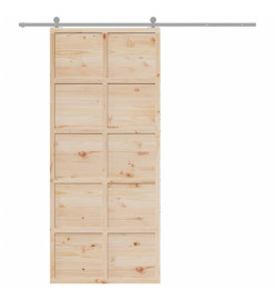 Porte de grange 90x208 cm bois massif de pin