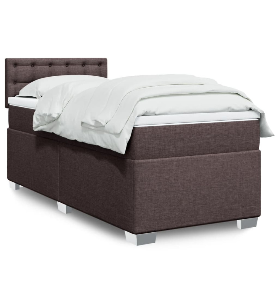 Sommier à lattes de lit avec matelas Marron foncé 90x200 cm Sommier à lattes de lit avec matelas Marron foncé 90x200 cm