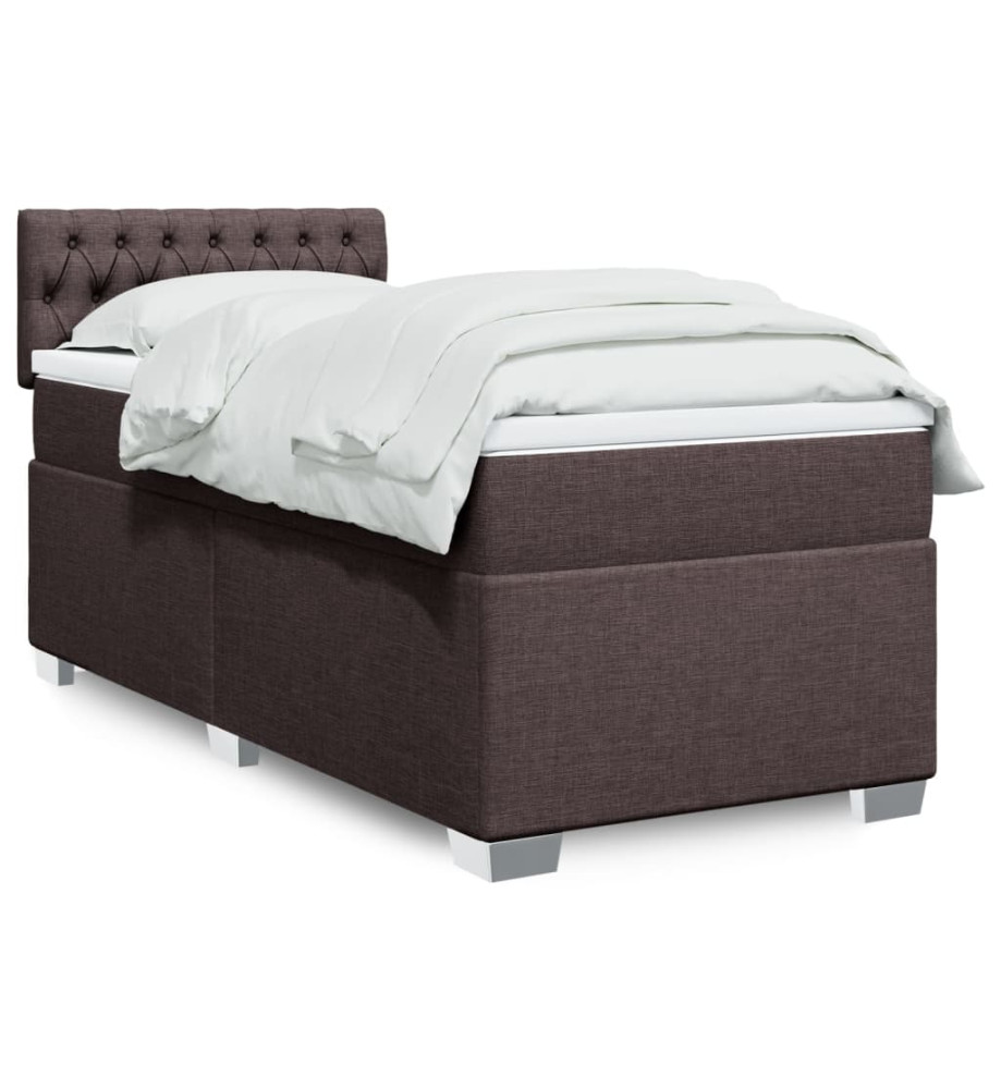 Sommier à lattes de lit avec matelas Marron foncé 90x200 cm Sommier à lattes de lit avec matelas Marron foncé 90x200 cm