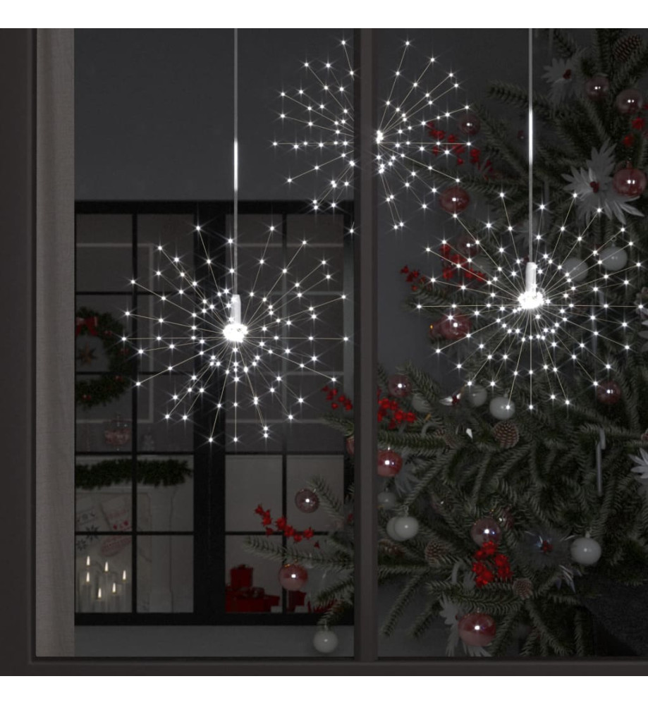 Feux d'artifice de Noël d'extérieur 2 pcs blanc 20 cm 280 LED