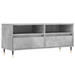 Meuble TV gris béton 100x34,5x44,5 cm bois d'ingénierie