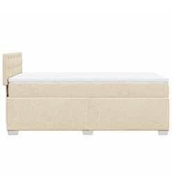 Sommier à lattes de lit et matelas Crème 90x190 cm Tissu