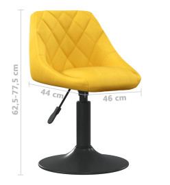 Tabouret de bar Jaune moutarde Velours