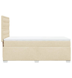 Sommier à lattes de lit avec matelas Crème 100x200 cm Tissu
