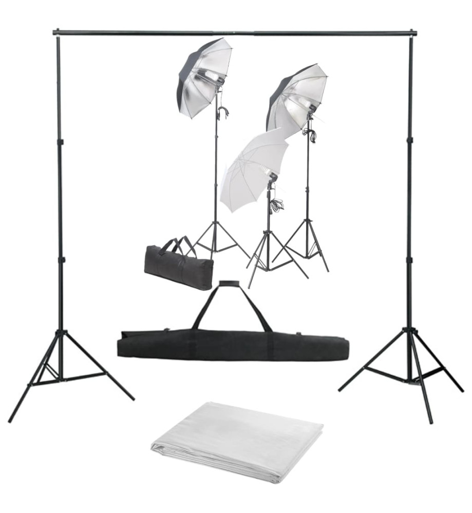 Kit de studio photo avec ensemble d'éclairage et toile de fond