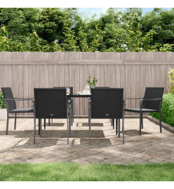 Chaises de jardin avec coussins lot de 6 noir 56x59x84 cm rotin