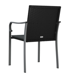 Chaises de jardin avec coussins lot de 6 noir 56x59x84 cm rotin