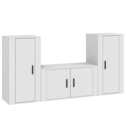 Ensemble de meubles TV 3 pcs Blanc Bois d'ingénierie