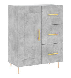 Buffet gris béton 69,5x34x90 cm bois d'ingénierie