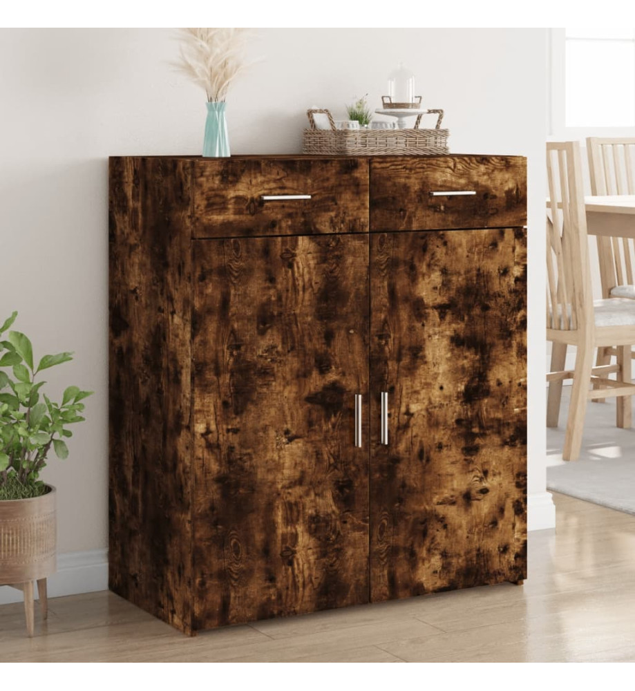 Buffet chêne fumé 80x42,5x93 cm bois d'ingénierie Buffet chêne fumé 80x42,5x93 cm bois d'ingénierie