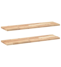 Étagères flottantes 2 pcs 100x20x2 cm acacia massif non traité