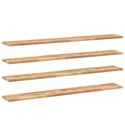 Étagères flottantes 4 pcs 120x20x2 cm acacia massif à l'huile