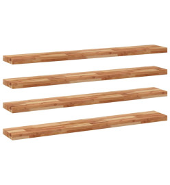 Étagères flottantes 4 pcs 120x20x4 cm acacia massif à l'huile