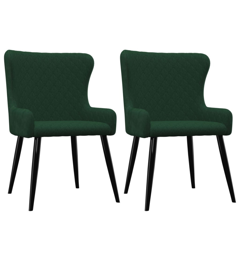 Chaises à manger lot de 2 vert velours