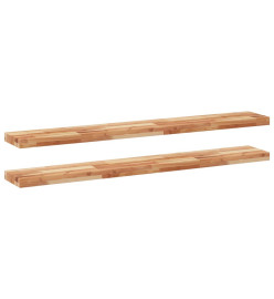 Étagères flottantes 2 pcs 140x20x4 cm acacia massif à l'huile