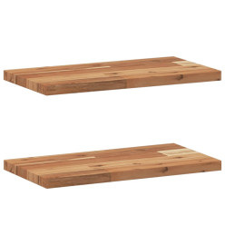 Étagères flottantes 2 pcs 60x20x2 cm acacia massif à l'huile