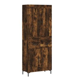 Buffet haut Chêne fumé 69,5x34x180 cm Bois d'ingénierie