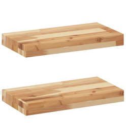 Étagères flottantes 2 pcs 60x20x4 cm acacia massif à l'huile