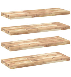 Étagères flottantes 4 pcs 100x30x4 cm acacia massif non traité