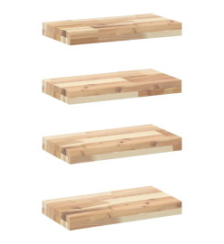 Étagères flottantes 4 pcs 40x20x4 cm acacia massif non traité