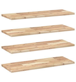 Étagères flottantes 4 pcs 80x30x2 cm acacia massif non traité