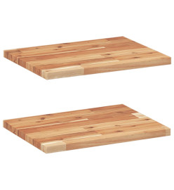 Étagères flottantes 2 pcs 60x30x2 cm acacia massif à l'huile