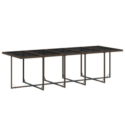Ensemble à manger de jardin avec coussins 15 pcs marron rotin