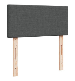 Sommier à lattes de lit avec matelas Gris foncé 100x200cm Tissu
