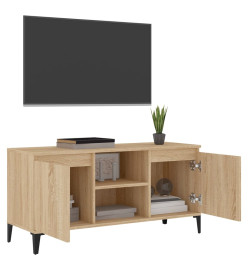 Meuble TV avec pieds en métal Chêne sonoma 103,5x35x50 cm