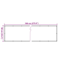 Écran d'intimité de jardin crème 700x90 cm PVC