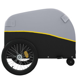 Remorque de vélo noir et jaune 30 kg fer