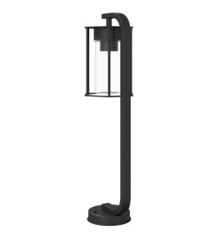 Lampadaires d'extérieur 3 pcs noir 60 cm acier inoxydable