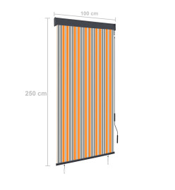 Store roulant d'extérieur 100x250 cm Jaune et bleu