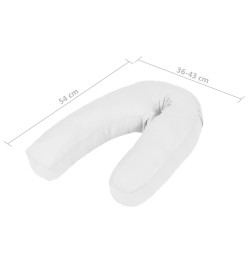 Coussin de grossesse en forme de J 54x(36-43) cm Blanc