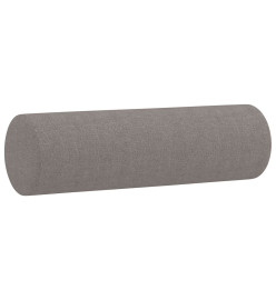 Canapé 2 places avec oreillers décoratifs taupe 140 cm tissu