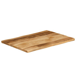 Dessus de table bord vivant 80x60x2,5 cm bois de manguier brut