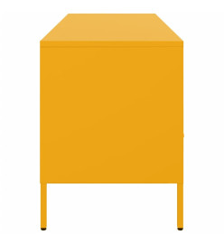 Meuble TV jaune moutarde 100,5x39x50,5 cm acier laminé à froid