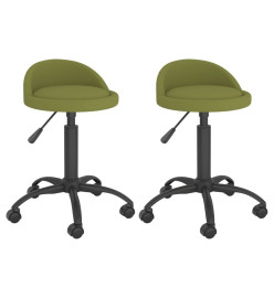 Chaises pivotantes à manger lot de 2 Vert clair Velours