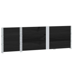 Colliers de palette 3 pcs noir 150x50 cm bois de pin solide