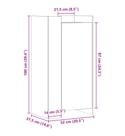 Armoire à chaussures chêne fumé 52x37,5x100cm bois d'ingénierie