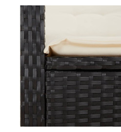 Ensemble à manger de jardin avec coussins 3 pcs Noir