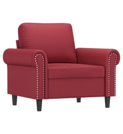 Fauteuil avec repose-pied Rouge bordeaux 60 cm Similicuir