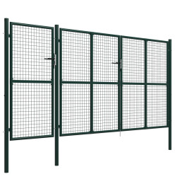 Portail de jardin Acier 400 x 175 cm Vert