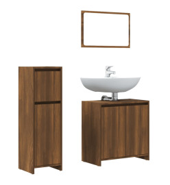 Ensemble de meubles de salle de bain 3 pcs Chêne marron