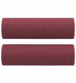 Ensemble de canapés 2 pcs avec coussins rouge bordeaux tissu