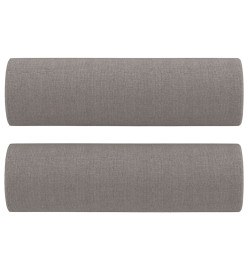 Canapé 3 places avec oreillers décoratifs taupe 180 cm tissu