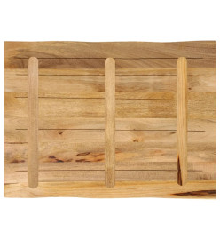 Dessus de table bord vivant 90x60x3,8 cm bois de manguier brut